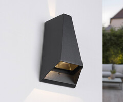 Design zwarte wandlamp Quinn - 2-lichts