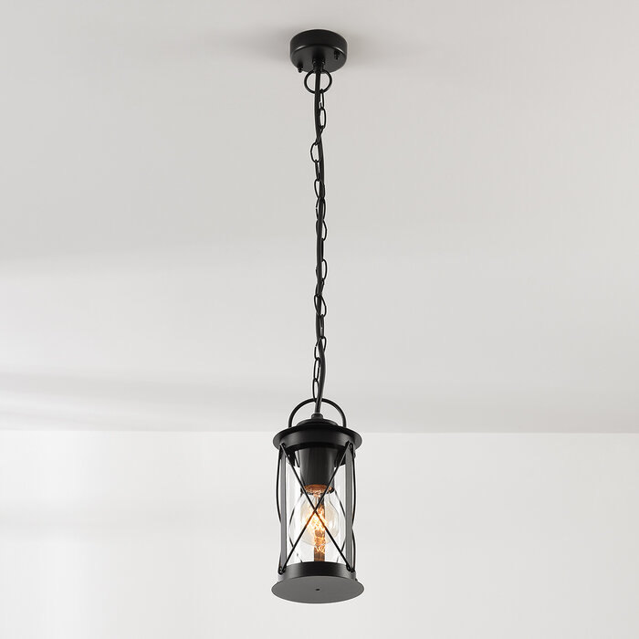 Industriële hanglamp buiten Jayce - zwart
