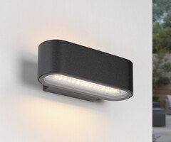 Moderne zwarte wandlamp buiten incl. LED - Tino