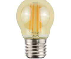 E27 LED lamp, amber glas Ø45mm, 4.5W, 2200K, 3-staps dimbaar