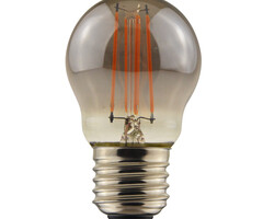 E27 LED lamp, Ø45mm, 4.5W, 1800K, smoke glas, dimbaar