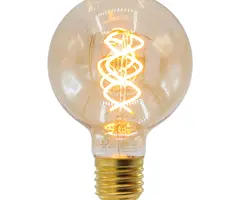 5W DNA spiraal lamp XL, 1800K, amber glas Ø95 - dimbaar