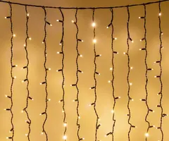 Lichtgordijn koppelbaar zwart | vanaf 2 meter | 300 LEDs | 2200K extra warm wit | rubber