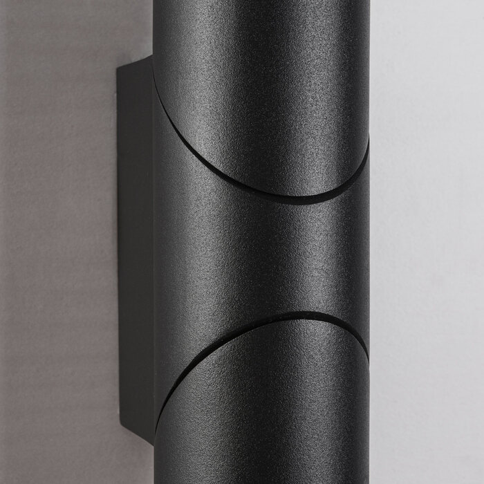 Verstelbare ronde buitenwandlamp Tess - zwart