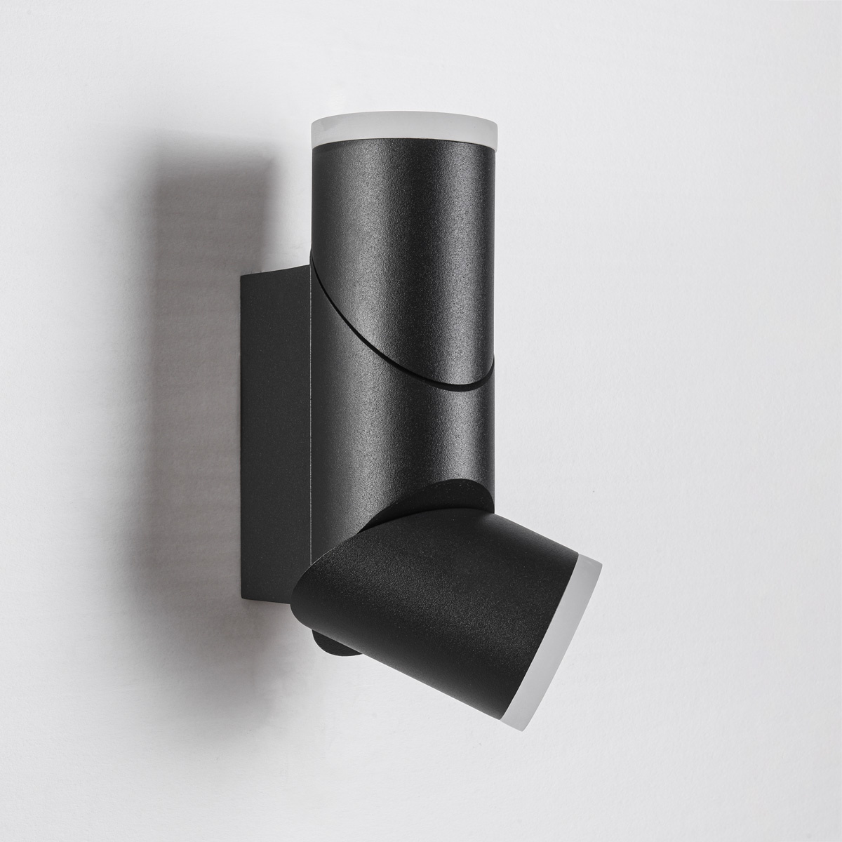 Verstelbare ronde buitenwandlamp Tess - zwart