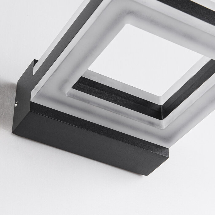 Moderne vierkante muurlamp Nori - zwart