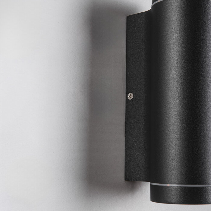 Moderne 2-lichts buitenwandlamp Mika -zwart