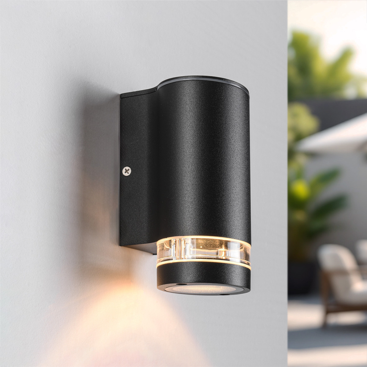 Industriële buiten muurlamp Stef - zwart