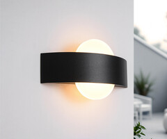 Moderne buiten muurlamp Esmee - zwart