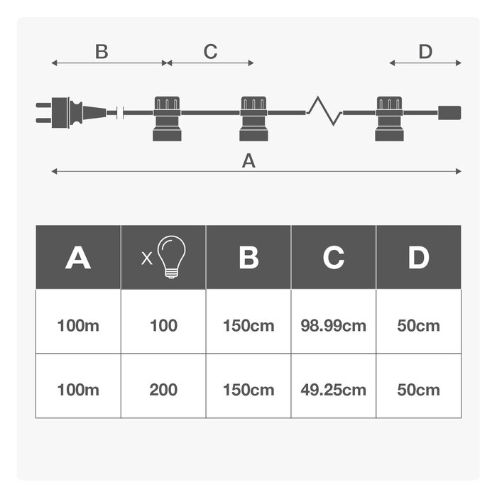 Illu Lichterkette 100 Meter