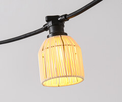 Prikkabel kap in rotanlook - zandbeige