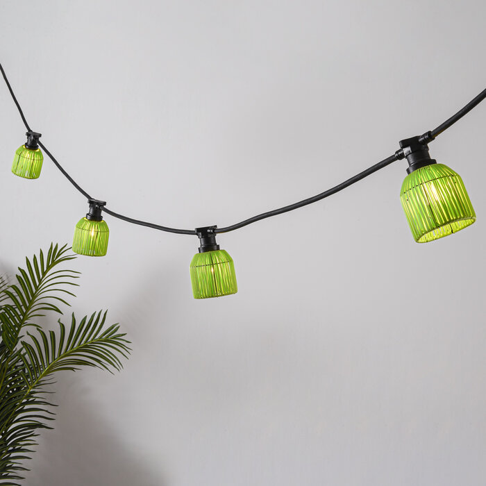 Groene prikkabel kap in rotanlook (returns not accepted)