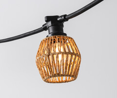 Prikkabel kap in rotanlook - gemêleerd geelbruin