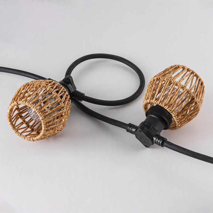 Prikkabel kap in rotanlook - gemêleerd geelbruin (returns not accepted)