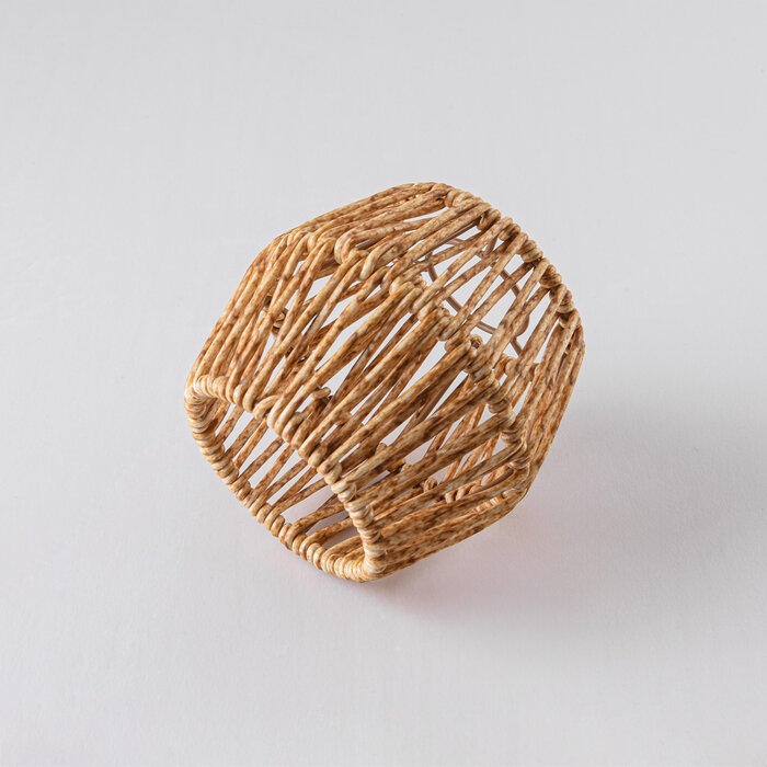 Prikkabel kap in rotanlook - gemêleerd geelbruin