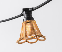 Prikkabel kap in rotanlook - houtkleur (returns not accepted)