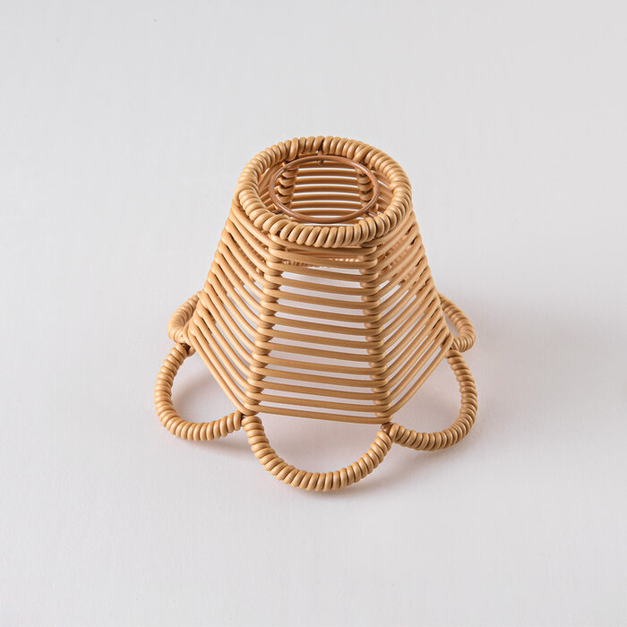 Prikkabel kap in rotanlook - houtkleur (returns not accepted)