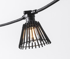 Prikkabel kap in rotanlook - zwart