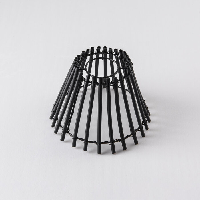 Prikkabel kap in rotanlook - zwart