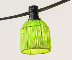 Groene prikkabel kap in rotanlook (returns not accepted)