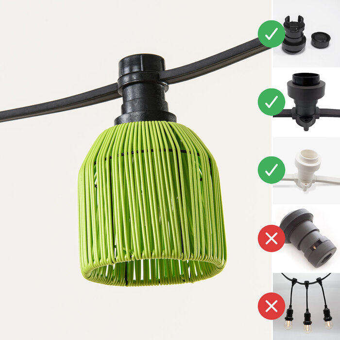 Groene prikkabel kap in rotanlook