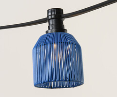 Prikkabel kap in rotanlook - donkerblauw