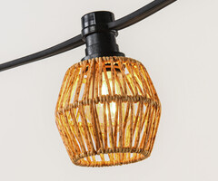 Prikkabel kap in rotanlook - gemêleerd geelbruin