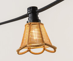 Prikkabel kap in rotanlook - houtkleur (returns not accepted)