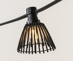 Prikkabel kap in rotanlook - zwart (returns not accepted)