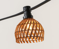 Prikkabel kap in rotanlook - donkere houtkleur