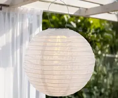 50 stuks - Solar lampion Kalor – hanglamp op zonne-energie van wit nylon Ø30 cm