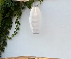 50 stuks - Solar lampion Pyra – hanglamp op zonne-energie van wit nylon