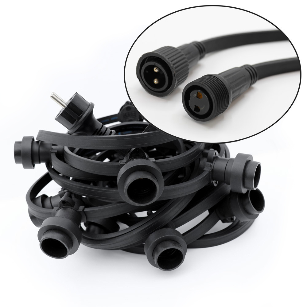 Prikkabel van 5 meter met stekker en gemonteerde fittingen