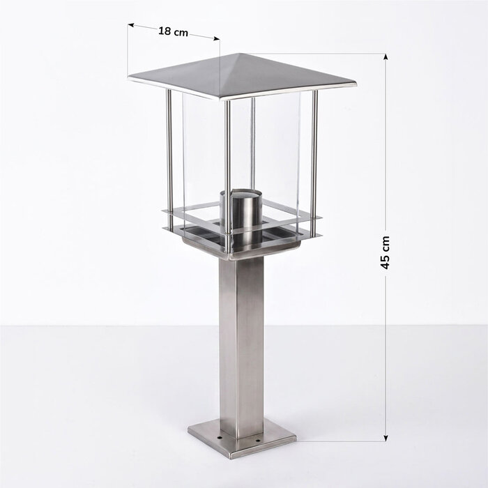 Klassieke buitenlamp Rocco RVS, 45 cm
