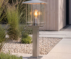 Klassieke buitenlamp Rocco RVS, 45 cm