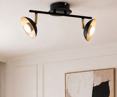Industriële plafondlamp met 2 spots - Orchid