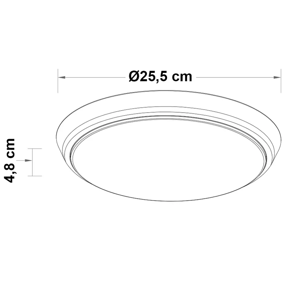 Plafonnière wit Ø25,5 cm met sensor en aanpasbare kleurtemperatuur
