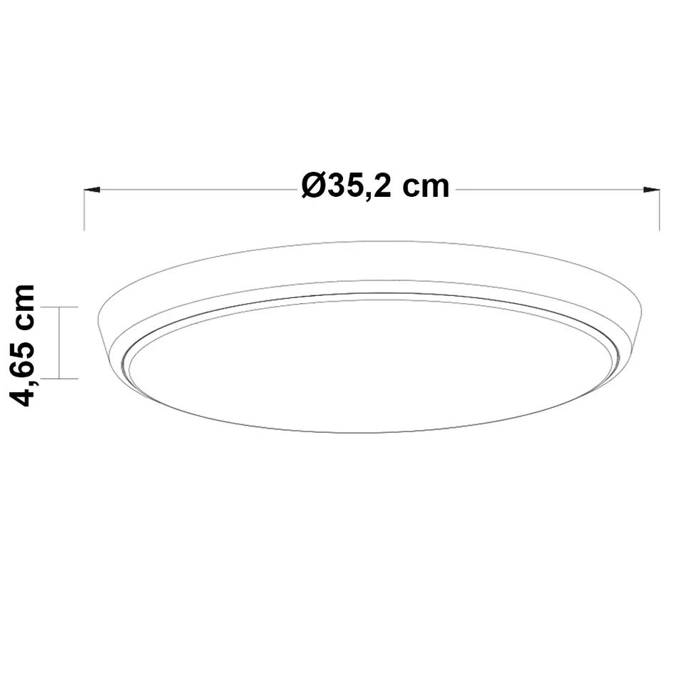 Plafonnière zwart Ø35,2 cm met noodunit, sensor en CCT switch 3000K/4000K/6000K