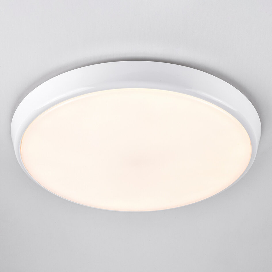 Plafonnière wit Ø35,2 cm met noodunit - CCT switch 3000K/4000K/6000K