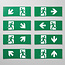 Pictogrammen set voor opbouw noodverlichtingarmaturen