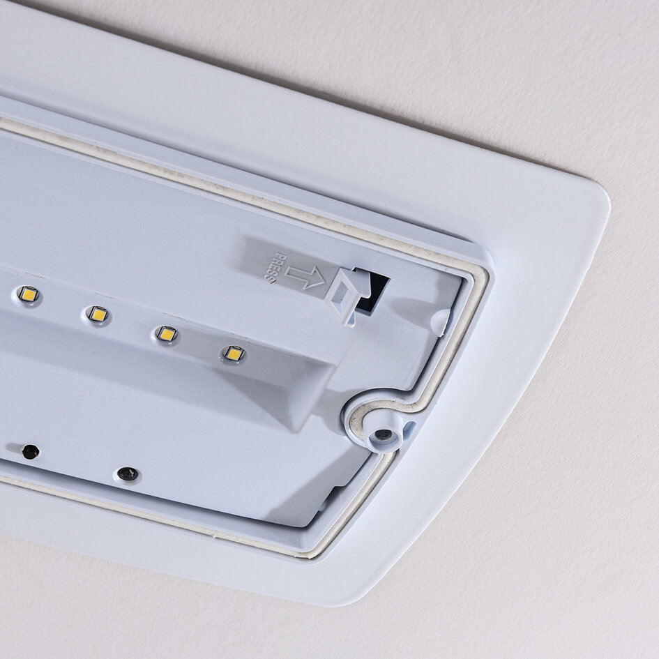 3 watt opbouw noodarmatuur met melkwitte kap, OTG-KL-3 - 4000K