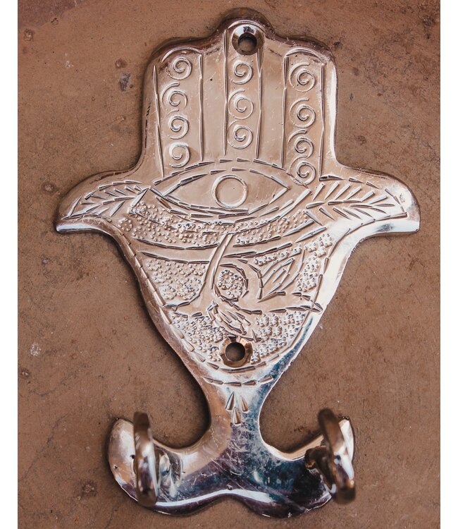 Wandhaak Hamsa zilver L
