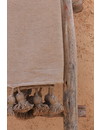 Pompom deken camel 190x300 cm