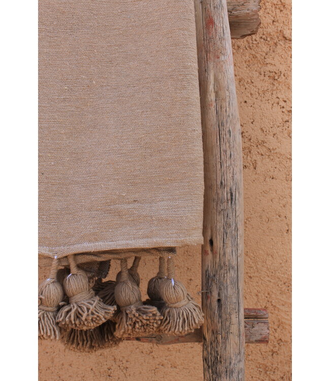 Pompom sprei camel 200x300 cm