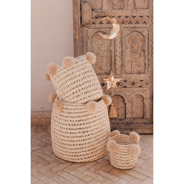 Pompom mand beige L