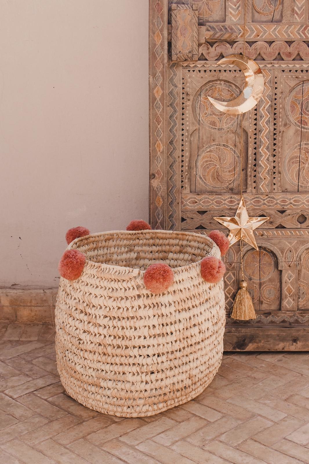 pompom 　エムディア2セット Pompom mand oudroze L | Manden en opbergen | Club Nomad - Club Nomad