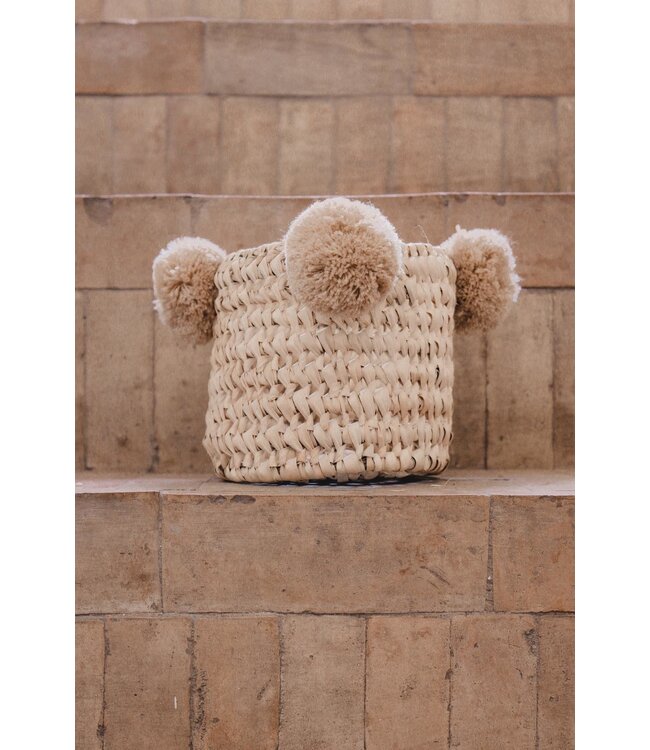 Pompom mand beige S