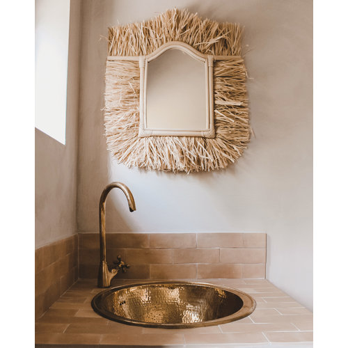 SOLD OUT! Raffia fringe spiegel SOLD OUT! Raffia fringe spiegel