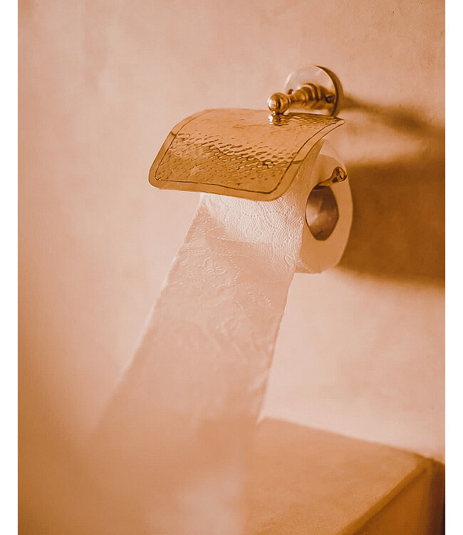Messing toiletrolhouder goud