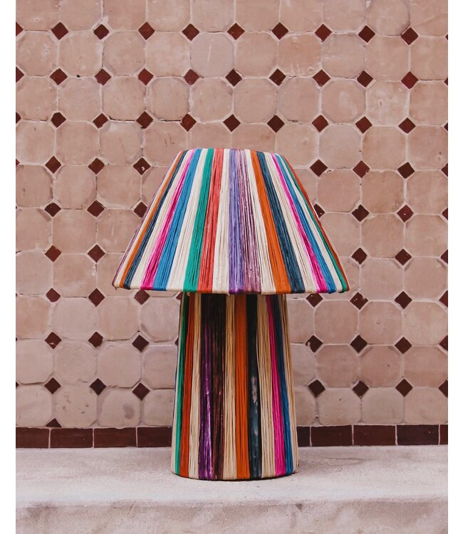 Tafellamp raffia | multicolor S